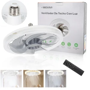 Wevivi Ventilador Con Luz: Diseño Chic Y Control A Distancia