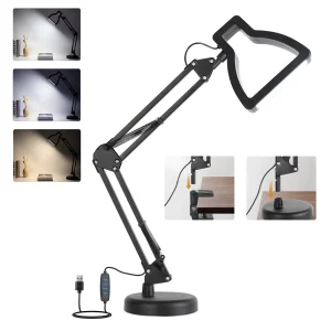 Wevivi Lámpara De Escritorio Metal 360 Grados Ergonómico