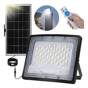 Lámpara Solar Led Foco Lupa Lámparas Led Solares Exterior Jardín Luz Iluminación Solar Interior Luz Led Solar Para Garaje Suburbana Farola Solar Curva Alta Potencia Gran Capacidad de Batería WEVIVI